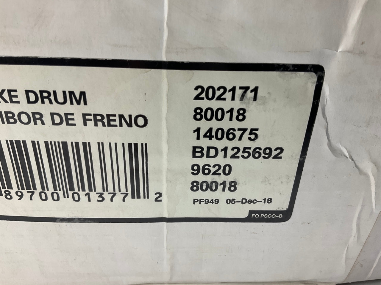 Pro Stop 80018G Brake Drum