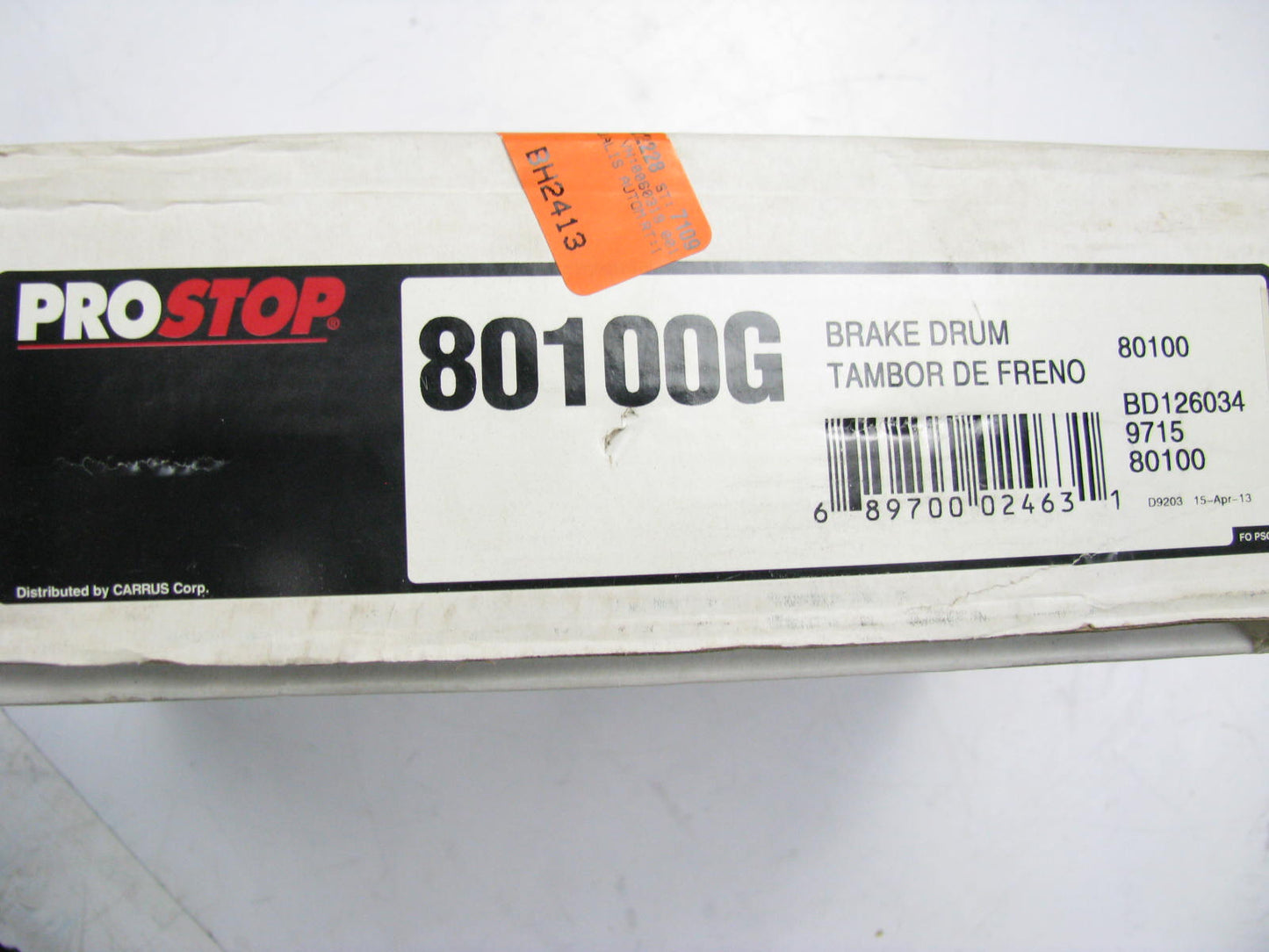 (2) Pro Stop 80100G Rear Brake Drums - 15'' Wheels ONLY - PAIR AS SHOWN