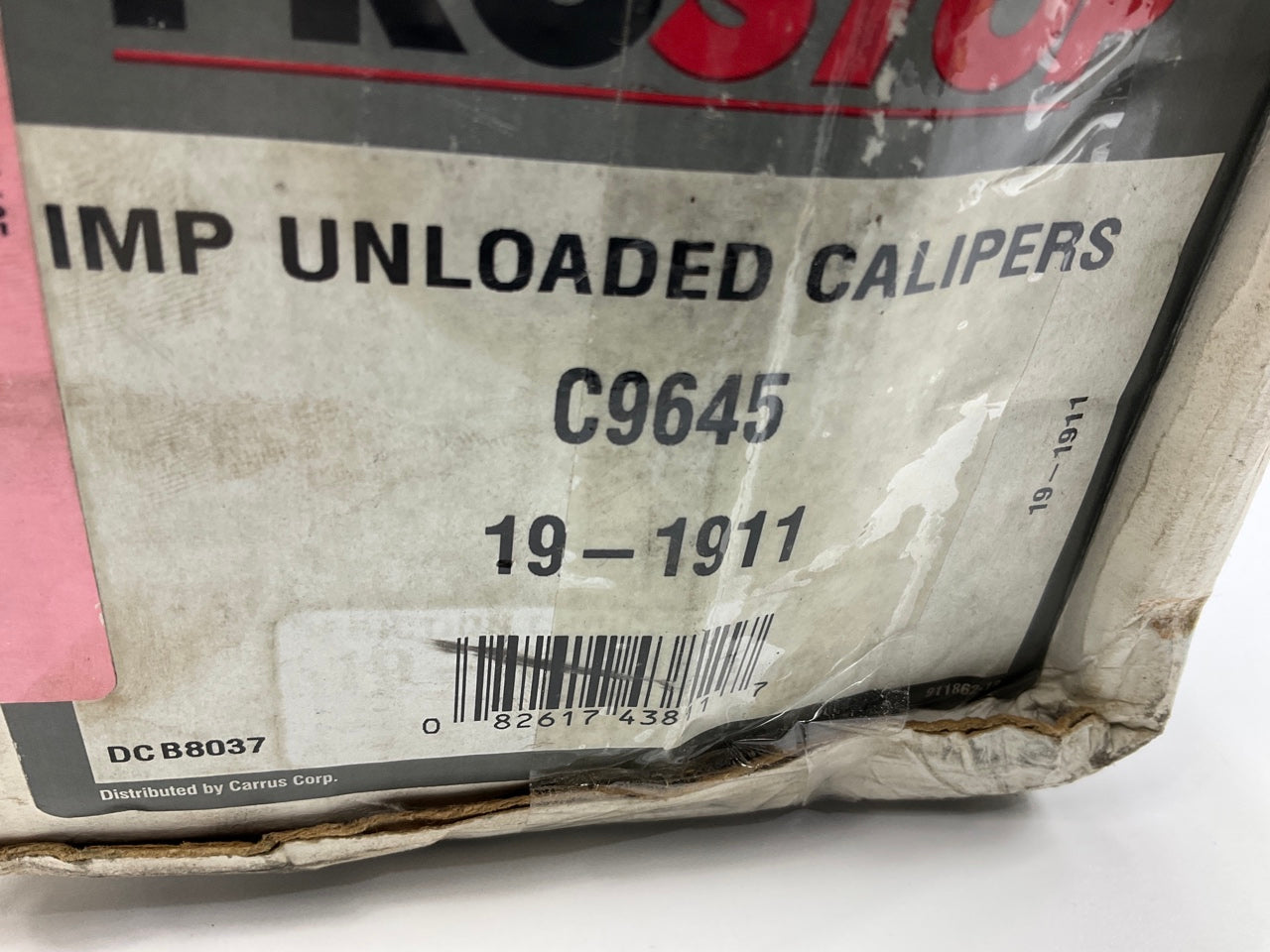 NO HARWDARE - REMAN. Pro Stop C9645 Front Left Disc Brake Caliper