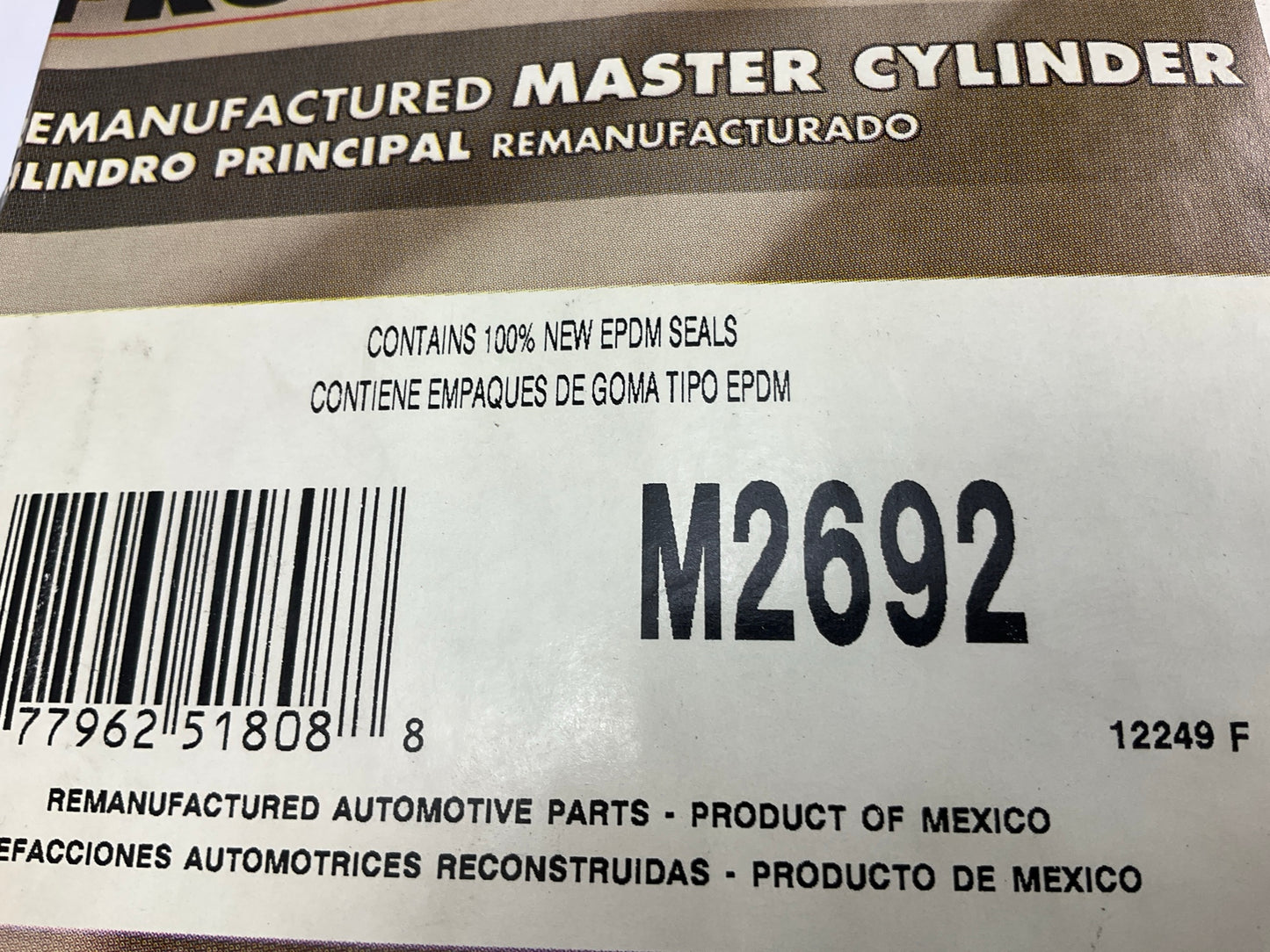 REMAN. Pro Stop M2692 Brake Master Cylinder