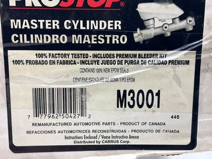 REMAN. Pro Stop M3001 Brake Master Cylinder