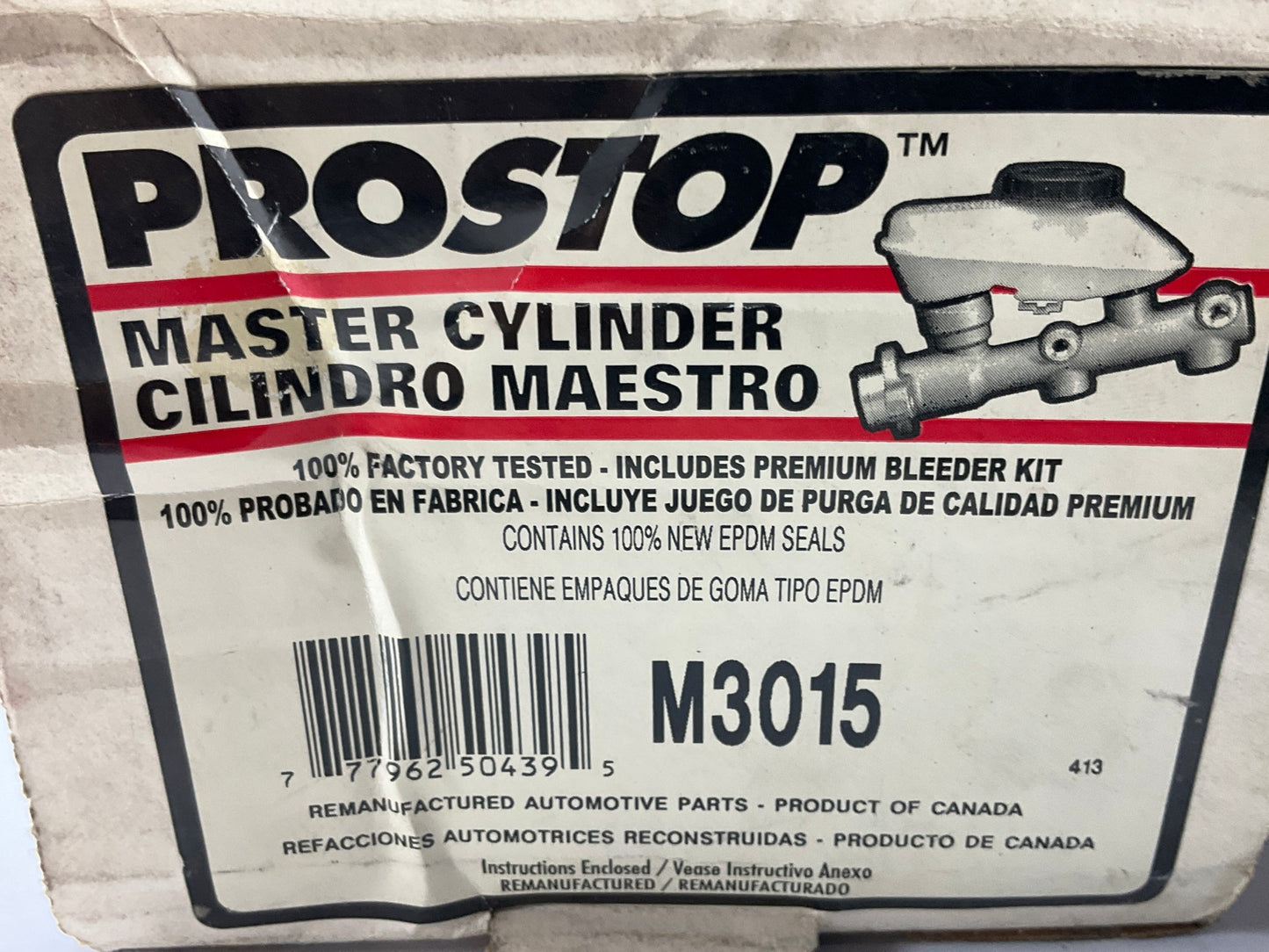 REMAN. Pro Stop M3015 Brake Master Cylinder For 1992-1997 Ford Aerostar