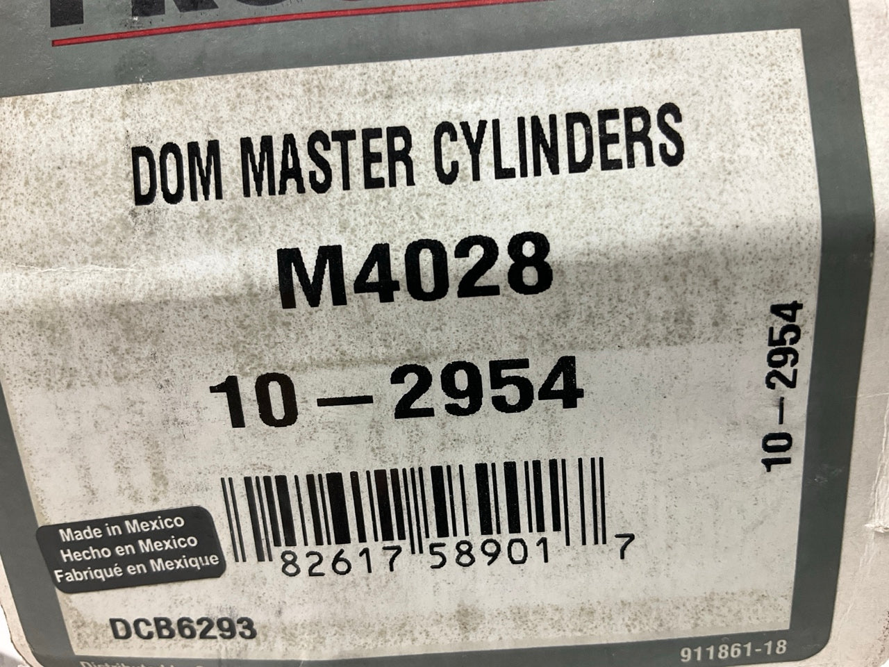 REMAN. Pro Stop M4028 Brake Master Cylinder