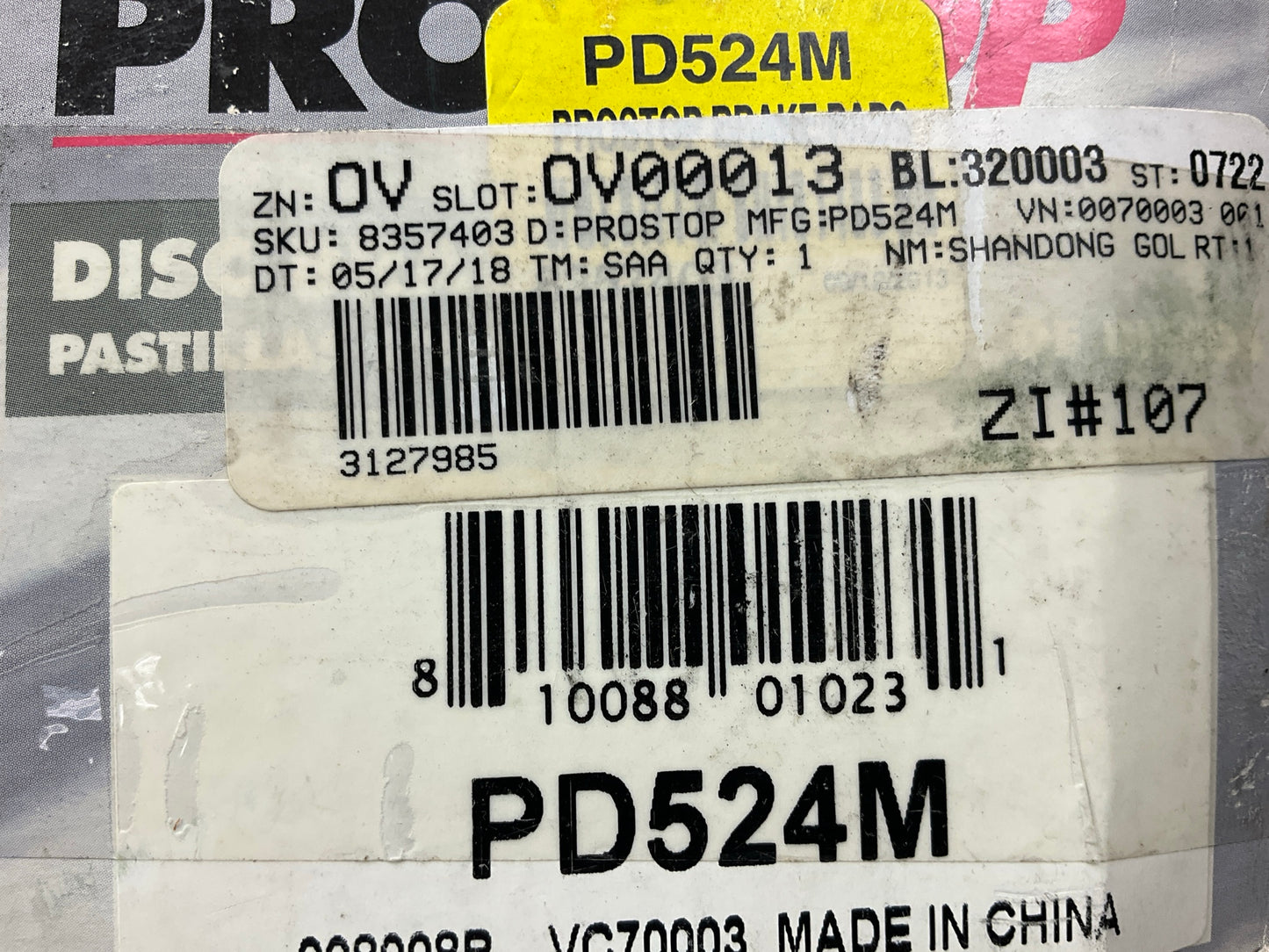 Pro Stop PD524M Front Semi-Metallic Disc Brake Pads