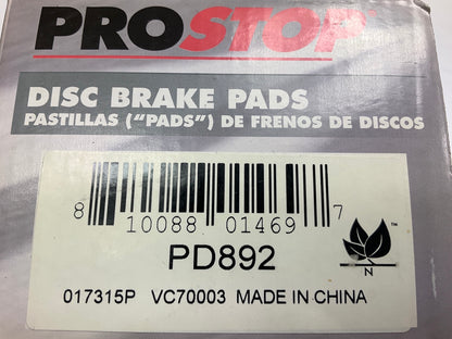 Pro Stop PD892 Rear Disc Brake Pads For 2001-2003 Mazda Protege