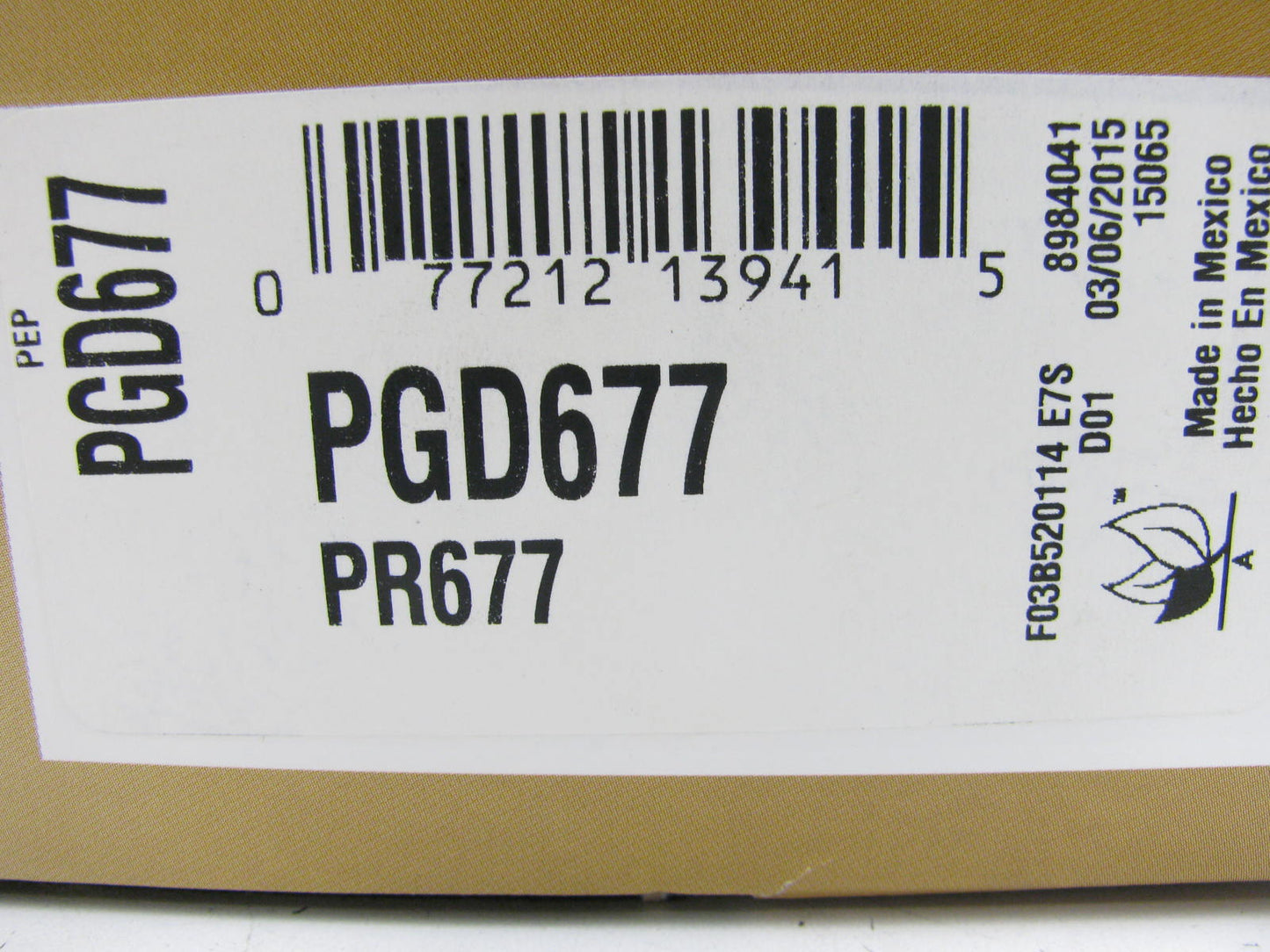 Pro Stop PGD677 Front Brake Pads For 1995-2002 Suzuki Esteem