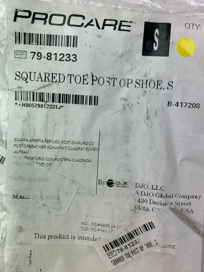 ProCare Squared Toe Post-Op Shoe, Small Size (Men's 5.5-7 / Women's 6.5-8)