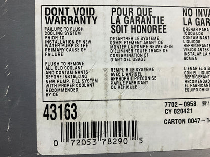 Procool 43163 Engine Water Pump For 1993-1995 Mercedes-Benz 2.8L 3.2L-L6