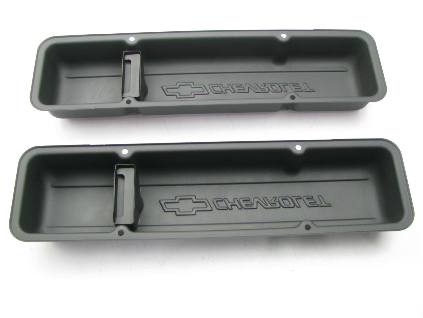 Proform 141-750 Black Crinkle Red Bowtie Valve Cover 59-86 Chevrolet SBC 262-400