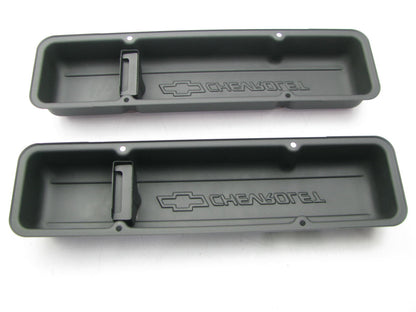 Proform 141-750 Black Crinkle Red Bowtie Valve Cover 59-86 Chevrolet SBC 262-400