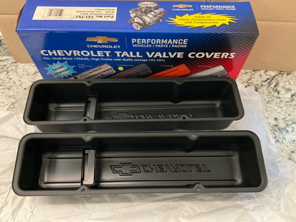 Proform 141-751 Black Crinkle Valve Covers 1958-1986 Small Block Chevy SBC