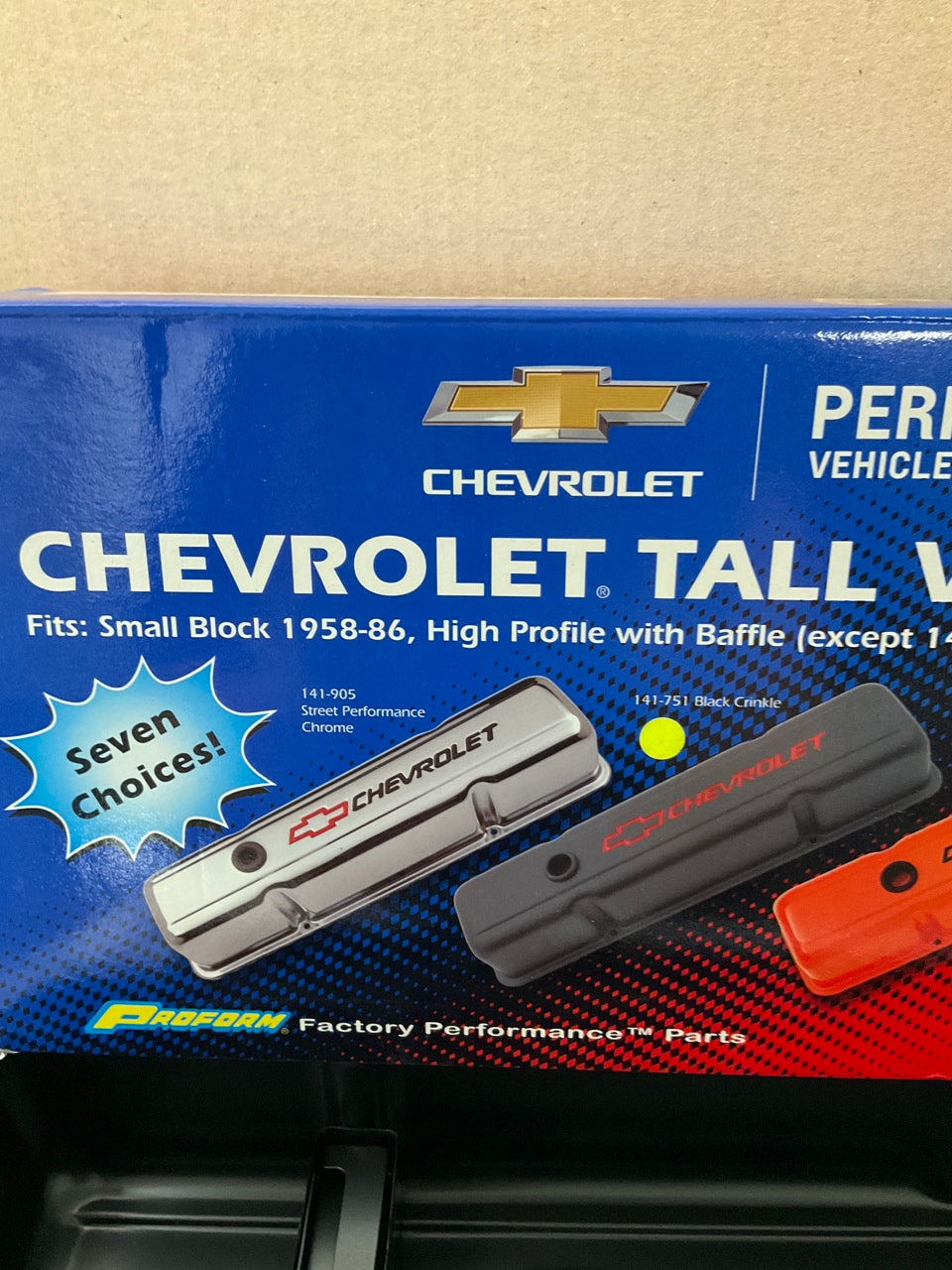 Proform 141-751 Black Crinkle Valve Covers 1958-1986 Small Block Chevy SBC