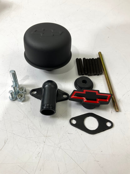 Proform 141-758 Black & Red Chevrolet Crinkle Dress-Up Kit For 1959-86 Chevy SBC