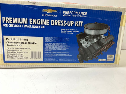 Proform 141-758 Black & Red Chevrolet Crinkle Dress-Up Kit For 1959-86 Chevy SBC
