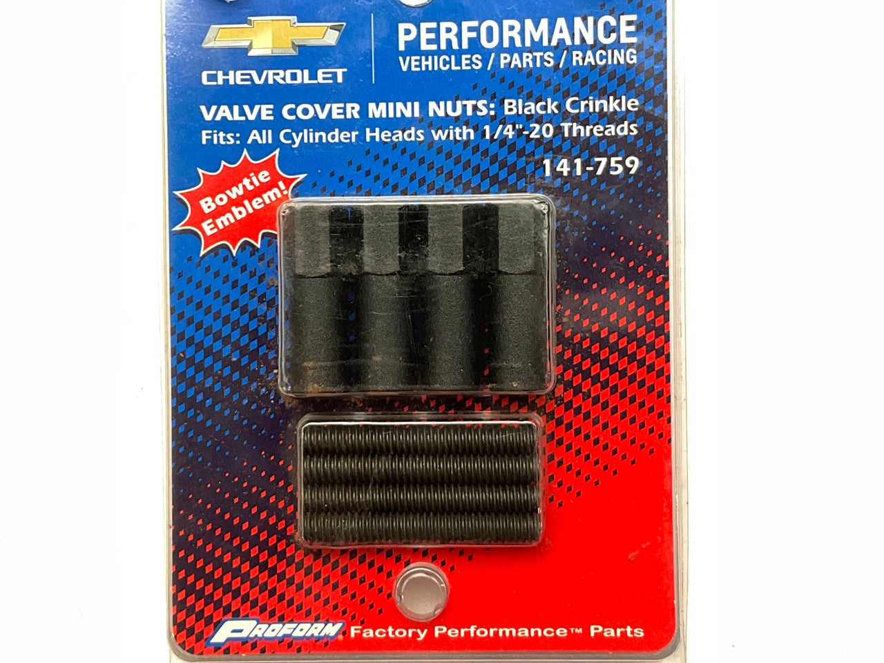 Proform 141-759 Chevrolet Performance Valve Cover Mini Nuts - 1/4''-20 X 3.25'' H