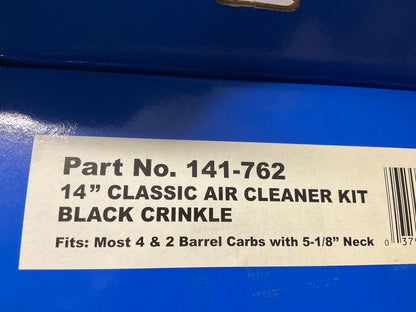 Proform 141-762 14'' Classic Air Cleaner Kit, Black Crinkle Chevrolet Red Logo
