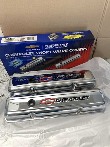 Proform 141-899 Performance Chrome Valve Covers Set 58-86 Small Block Chevy SBC