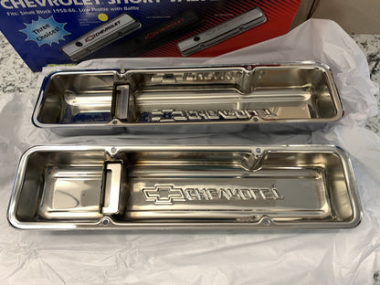 Proform 141-899 Performance Chrome Valve Covers Set 58-86 Small Block Chevy SBC