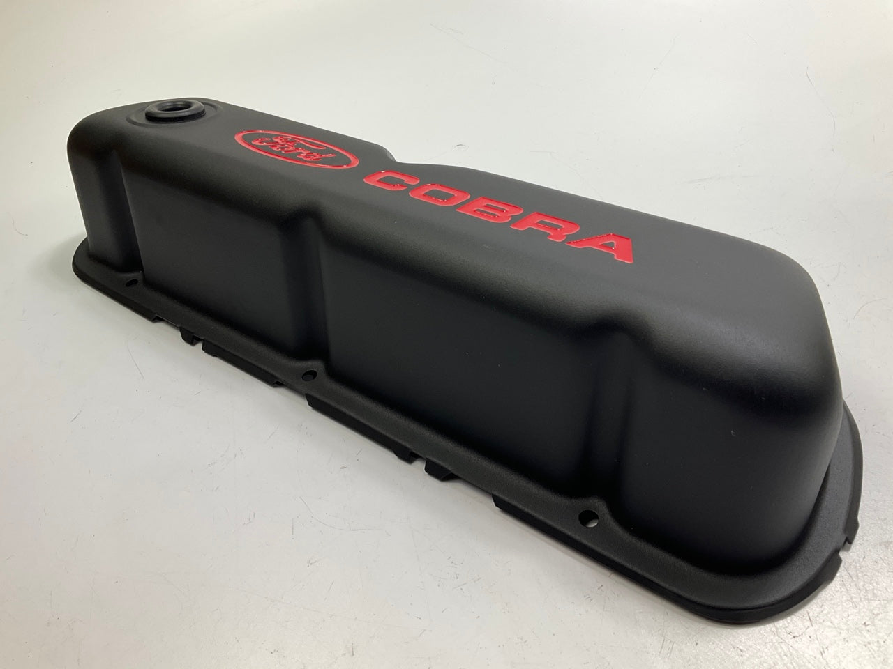 Ford Racing Steel Valve Covers Black Crinkle, Red ''Ford Cobra''  289 302 SBF V8