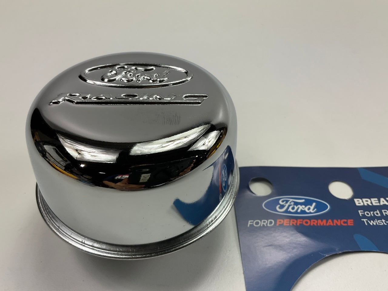 ProForm 302200 Chrome Twin-on Breather Cap With Ford Racing Logo