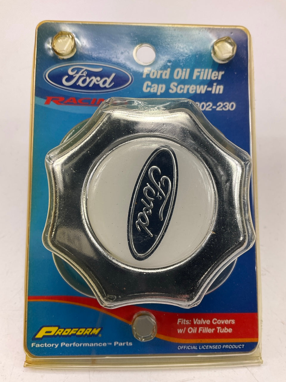 Proform 302-230 Polished Screw-In Oil Fill Cap - Ford Logo - 5.0L/302 V8