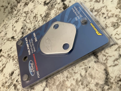 Proform 302-290 Fuel Pump Block-Off Plate Chrome W/ Ford Oval SBF 289 302 351W