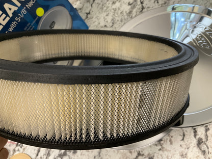 Proform 302-350 Chrome 13'' Air Cleaner Kit With Raised Ford Racing Logo & Filter