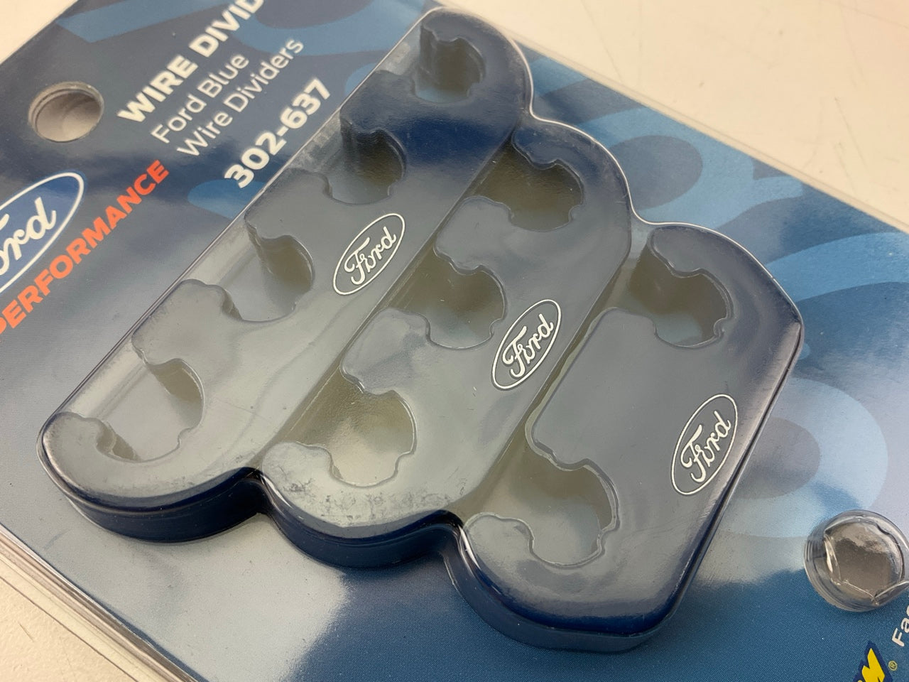 Proform 302-637 Ford Racing Ignition Wire Separators - Blue W/ White Logo - Pair