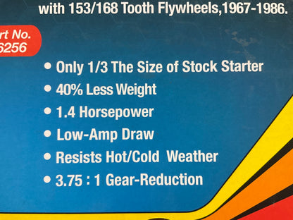 Proform 66256 High-Torque Starter Mini Black Powdercoated Max 11.0:1 Compression