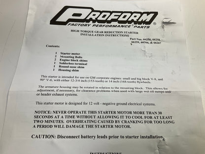 Proform 66257 High Torque Mini-Starter,  4.41:1 Gear Reduction