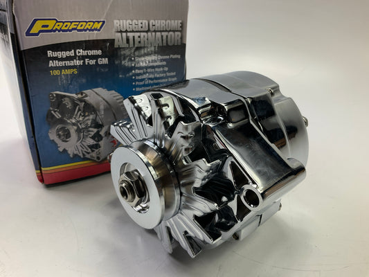 Proform 66445-1N Chrome Alternator - 100 Amp, 1-Wire GM Chevy 10SI SBC BBC