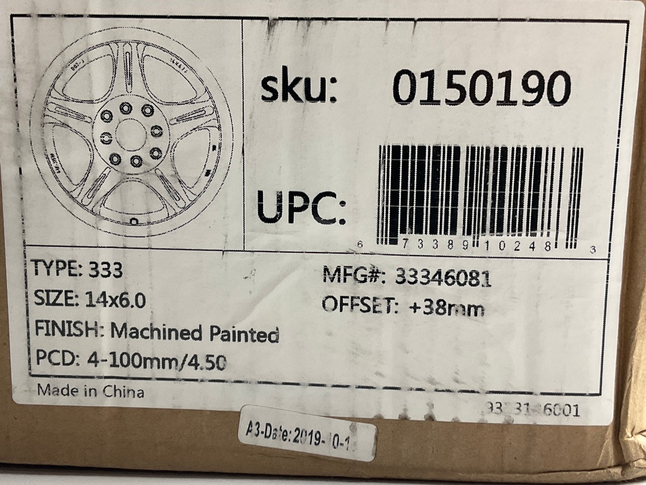 (4) Proline 33346081 333 Alloy Wheels Rims 14''x6'', 4x100mm / 4x4.50 Dual Pattern