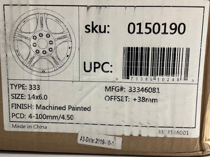 (4) Proline 33346081 333 Alloy Wheels Rims 14''x6'', 4x100mm / 4x4.50 Dual Pattern