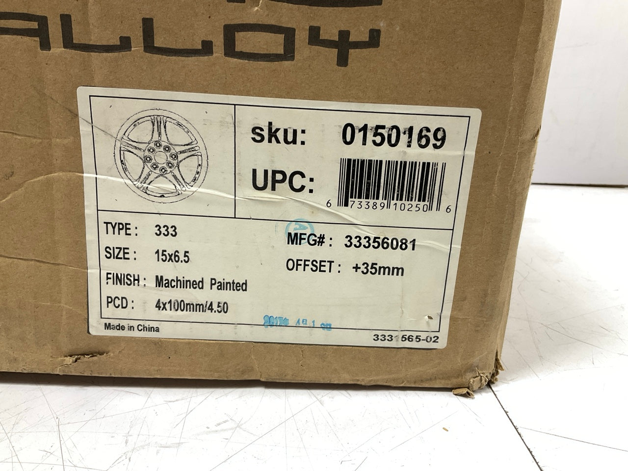 Proline 33356081 Alloy Wheel Rim - 15x6.5'',  4x100 / 4x4.50mm, +35mm Offset