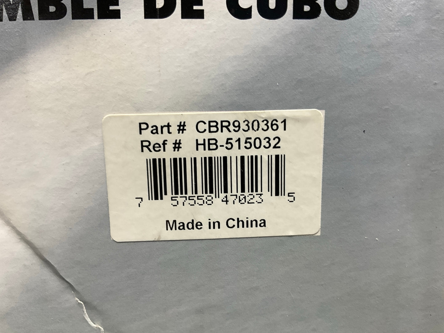 Proline CBR930361 Wheel Bearing And Hub Assembly, Front