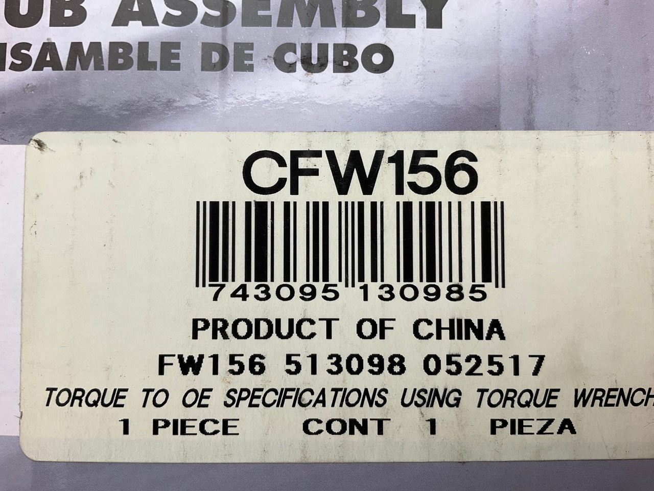 Proline CFW156 Front Wheel Hub Bearing For 90-97 Accord, 97-99 Acura CL