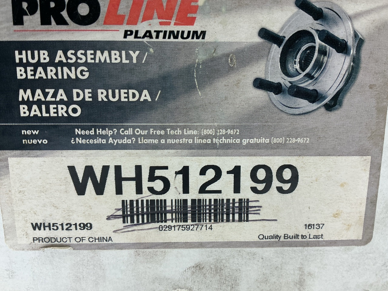 Proline WH512199 Rear Wheel Bearing Hub For 2003-2005 Hyundai Tiburon