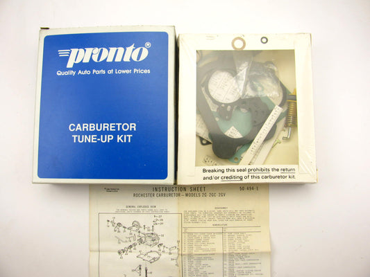 Pronto 10389 Carburetor Rebuild Kit - Rochester 2-BBL 2GC 2G 2GV
