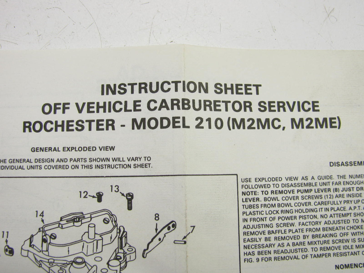 Pronto 10650A Carburetor Rebuild Kit for 1979-1984 GM Rochester  M2MC M2ME