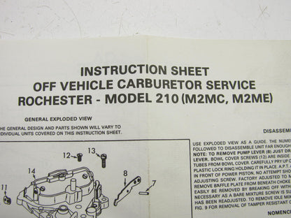 Pronto 10650A Carburetor Rebuild Kit for 1979-1984 GM Rochester  M2MC M2ME