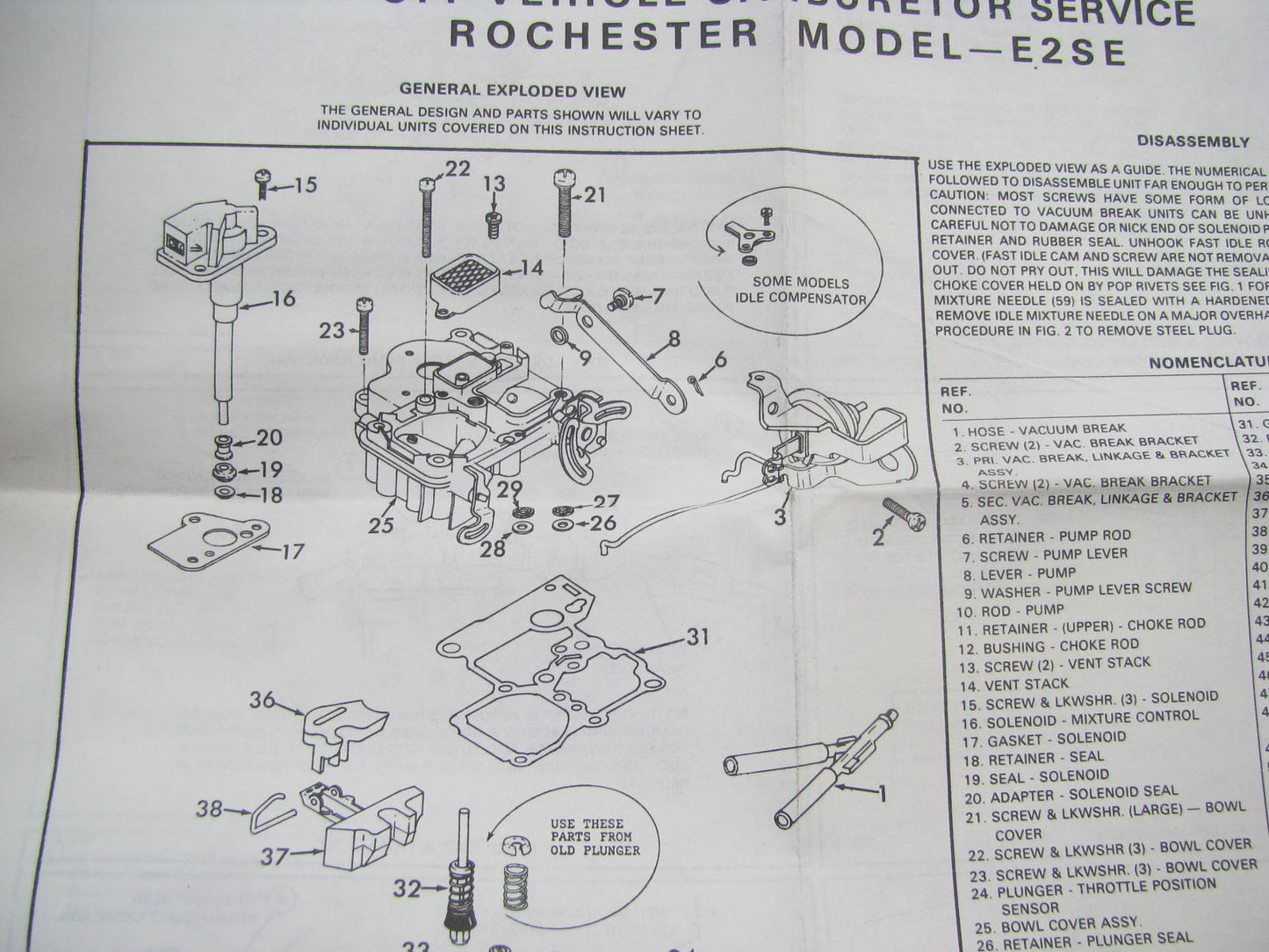 Pronto 10694A Carburetor Rebuild Kit - Rochester E2SE 2-BBL
