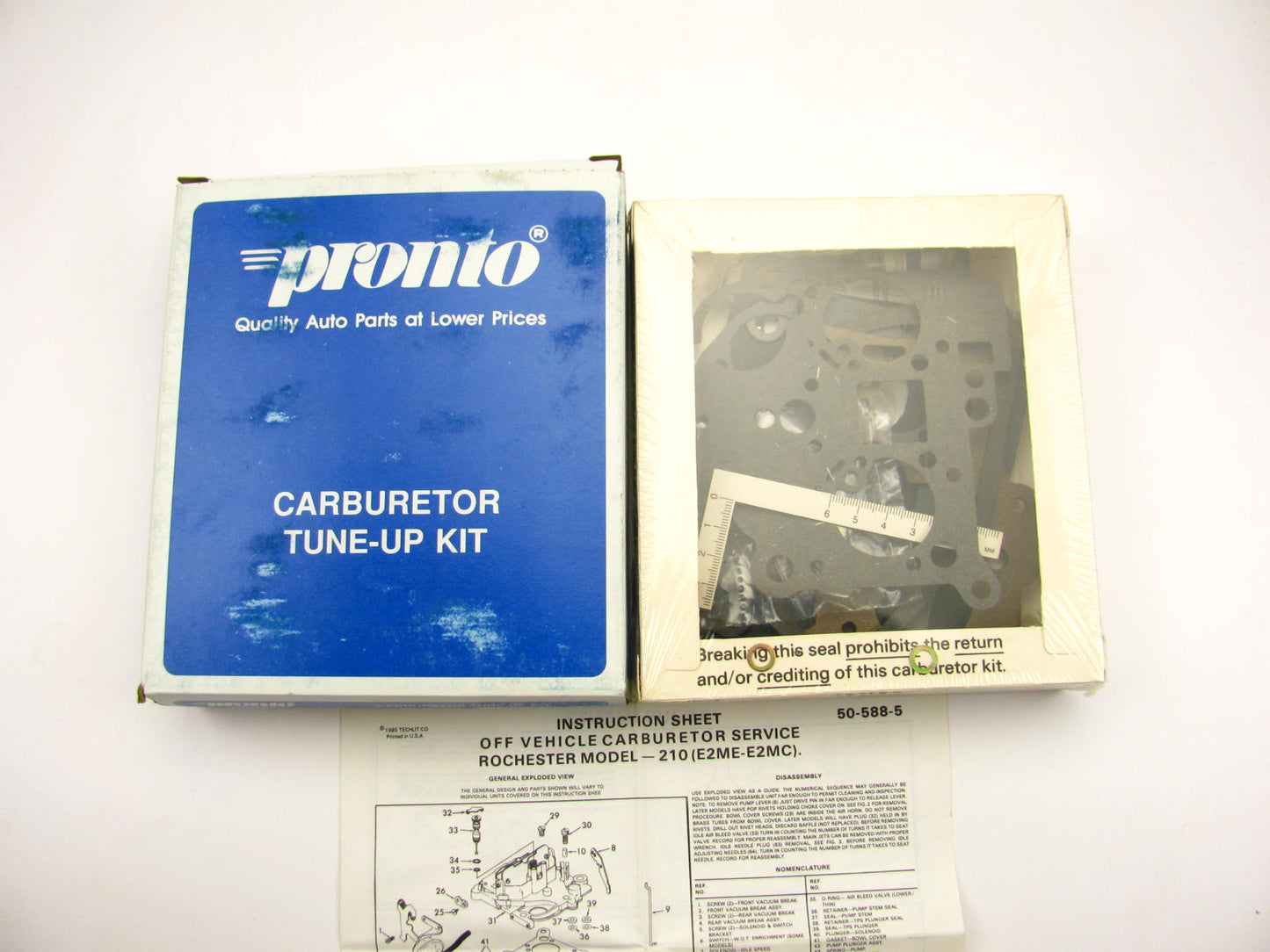 Pronto 10732B Carburetor Rebuild Kit for 1979-1987 GM Rochester 2-BBL E2ME E2MC