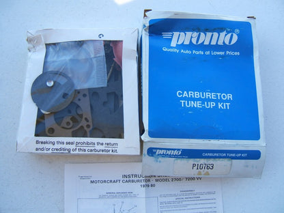 Pronto 10763 Carburetor Rebuild Kit - Motorcraft 2700VV 7200VV Variable Venturi