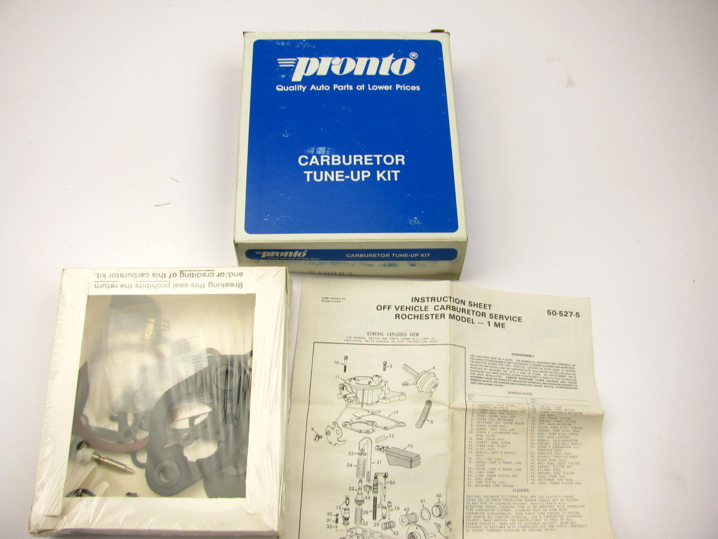 Pronto 10863 Carburetor Rebuild Kit - 1974-1979 Chevy GM Rochester 1ME Monojet