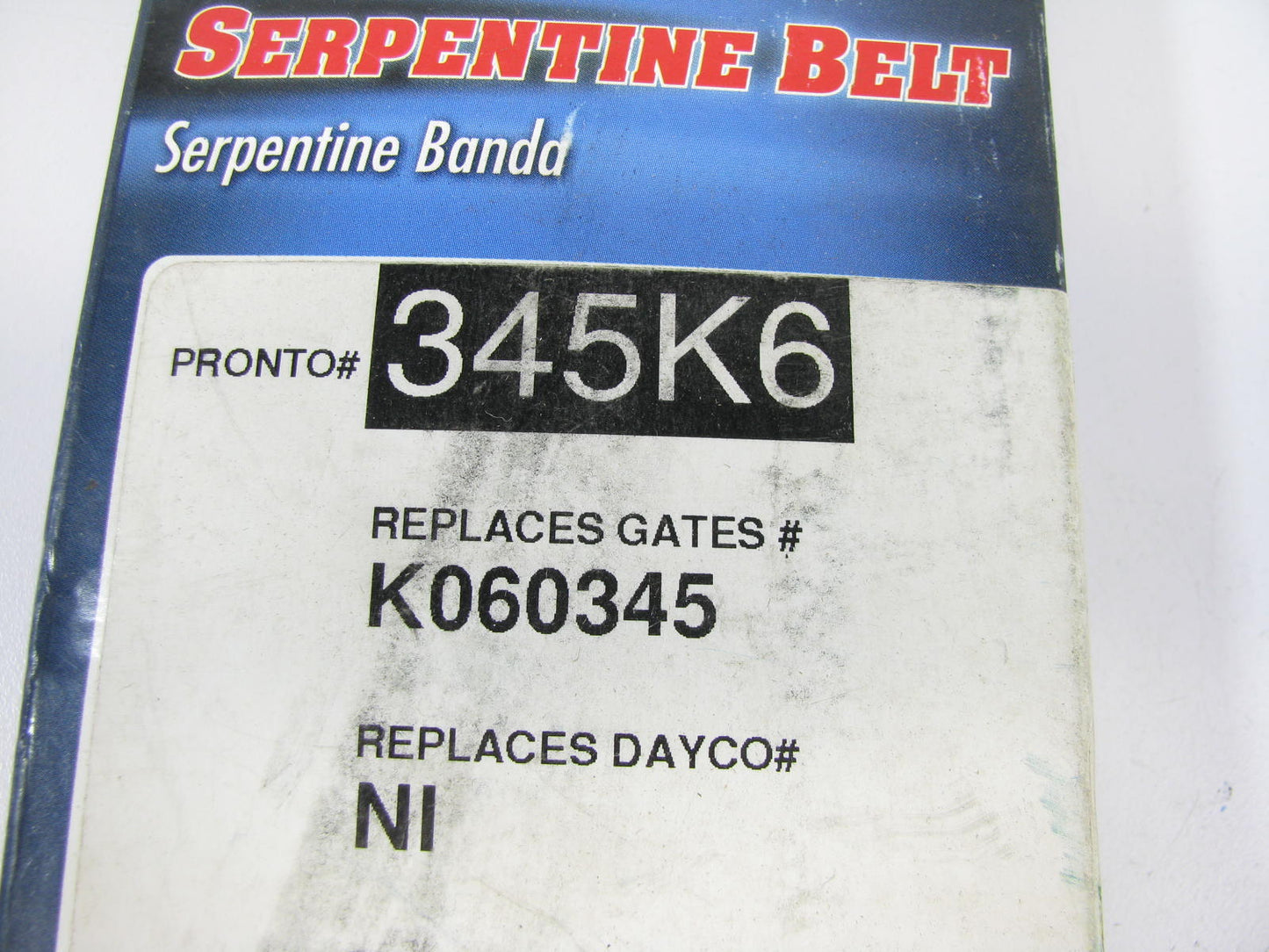 Pronto 345K6 Serpentine Belt - 0.84'' X 35.00'' - 6 Ribs