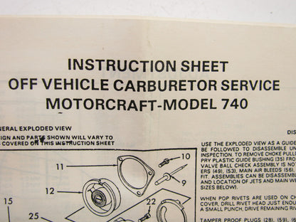 Pronto P10710C Carburetor Rebuild Kit for 1978-1983 Ford Motorcraft 740