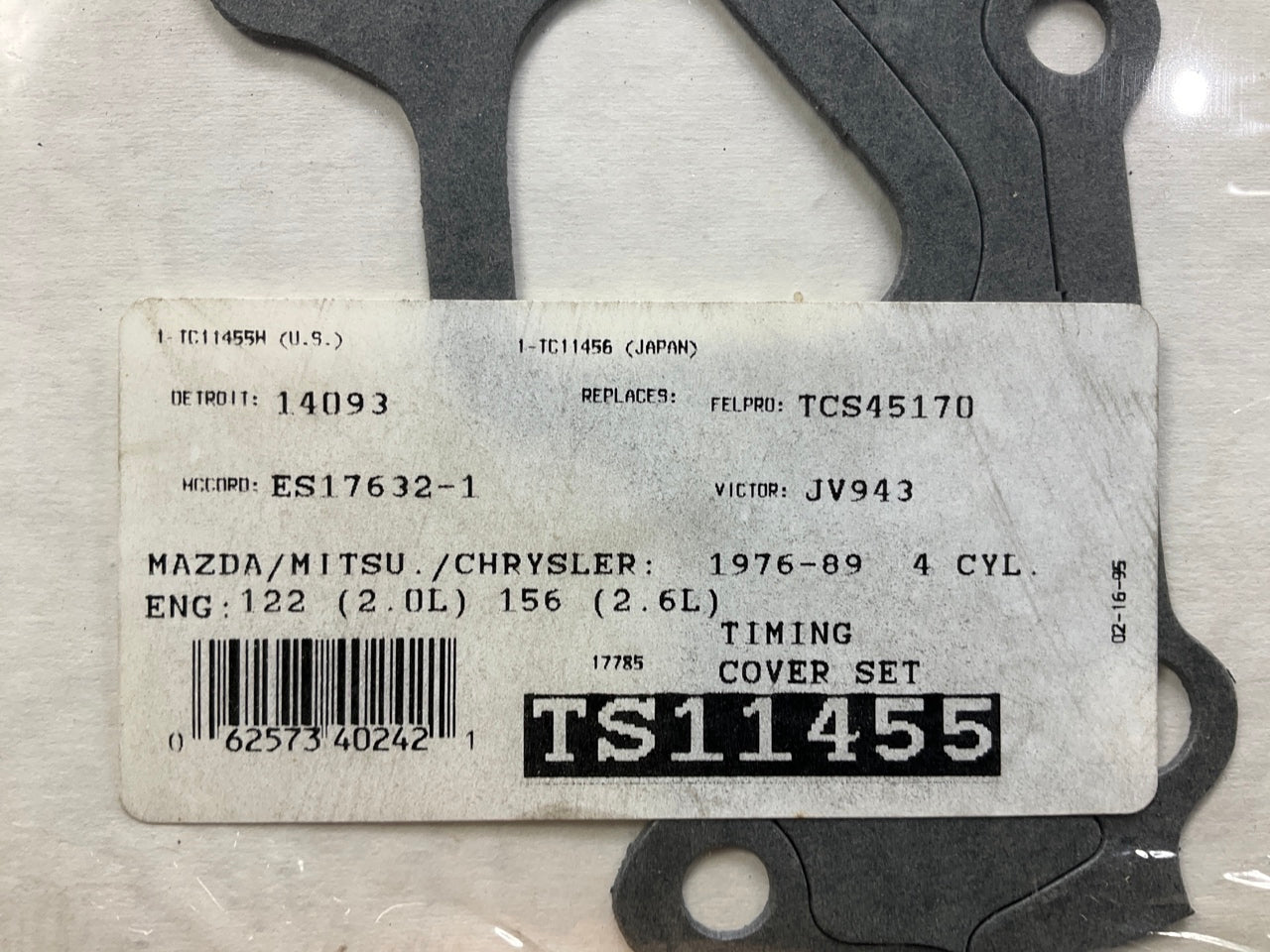 Pronto TS11455 Engine Timing Cover Gasket Front Crankshaft Seal