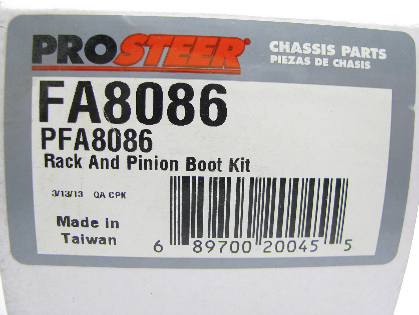 (2) Prosteer FA8086 Power Steering Rack And Pinion Bellow Kit