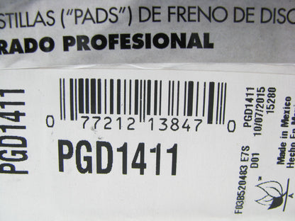 Prosteer PGD1411 Brake Pads - 2011-2017 Chevrolet Silverado 2500 3500 HD