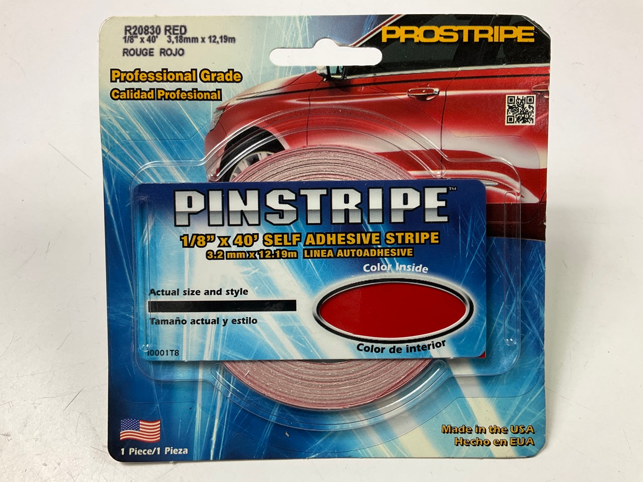 Prostripe R20830 1/8''  X 40''  Solid Stripes Tomato Red, Pinstripe Striping Tape